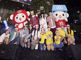 10米聖誕樹閃耀內湖夜空！白安、鼓鼓呂思緯、蕭秉治攜手大全聯、佩樺基金會 為弱勢兒少點亮希望